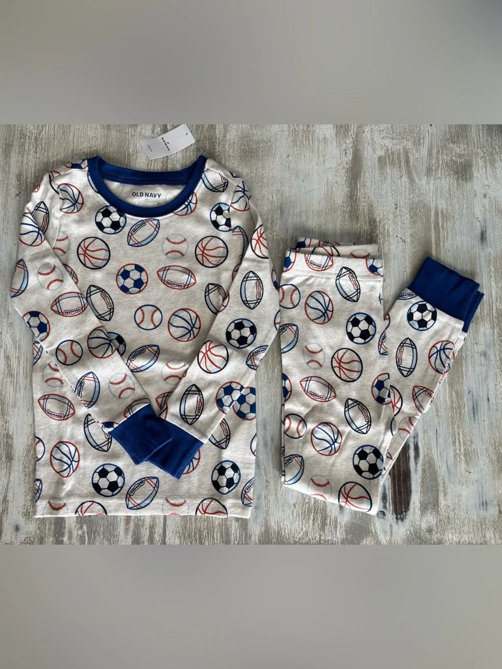 NWT Old Navy Toddler Boys Sports Pajama 4-piece set, 4T